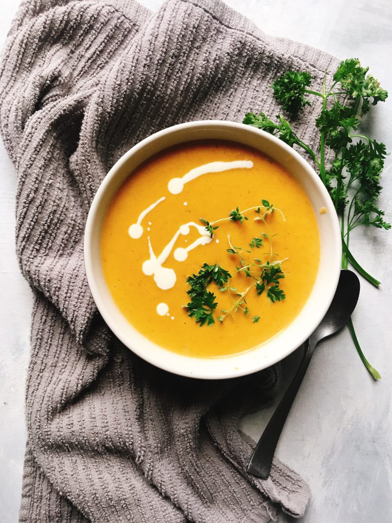 Easy Pumpkin Soup (Gluten Free + Dairy Free option)
